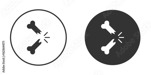 Broken bone icons pack. vector glyph flat icons