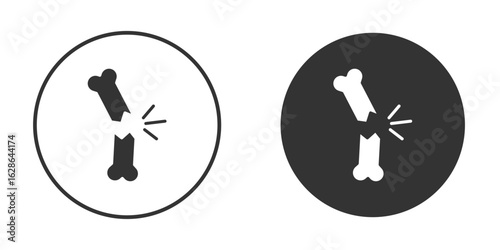 Broken bone icons pack. vector glyph flat icons