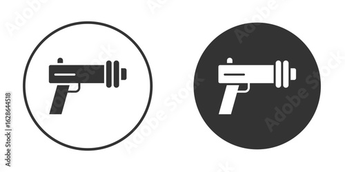 Blaster icons pack. vector glyph flat icons