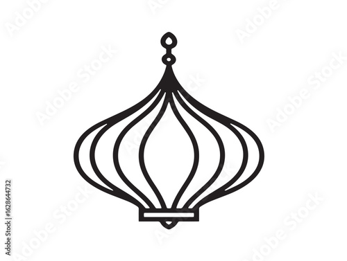 Decorative ottoman design with minimal clean vector line artwork