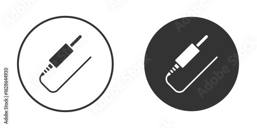 Audio jack icons pack. vector glyph flat icons