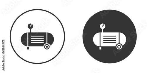 Air compressor icons pack. vector glyph flat icons