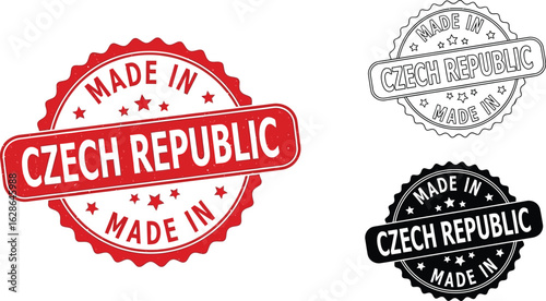 Made in czech republic stamp vector quality product label