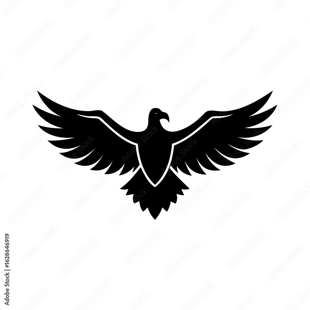 Obraz premium Silhouette a soaring eagle with outstretched wings sharp talons bird