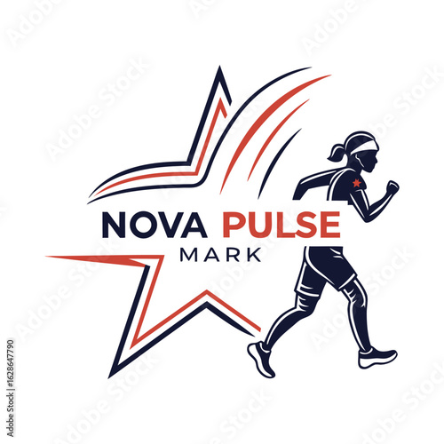 Minimalist Vector Logo Design of Nova Pulse – Sci-Fi Inspired Identity Mark with Stellar Burst and Motion Lines