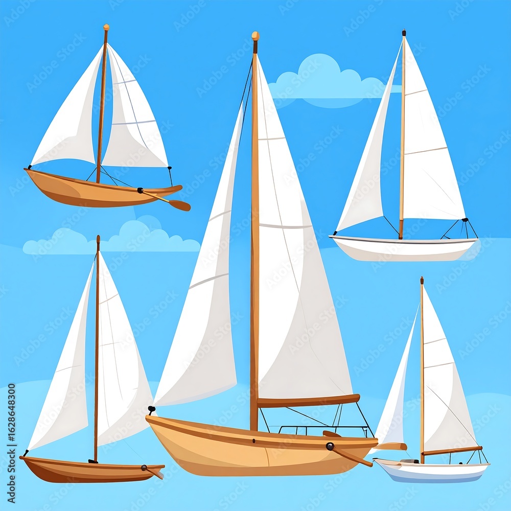 Obraz premium Sailing boats collection