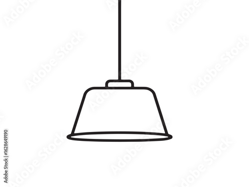 Stylish pendant light icon in contemporary elegant vector lines
