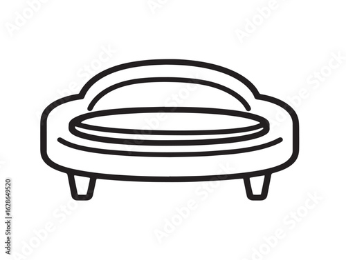 Simple pet bed icon with trendy sleek vector design