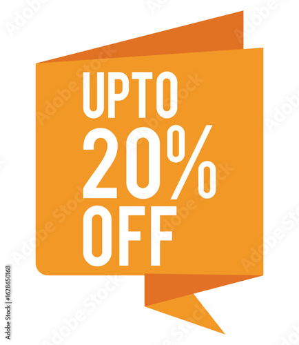 store sale banner, get up to 20 percent discount, commercial offer icon