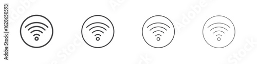 Wifi icon outlines - vector simple illustration