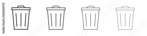 Trash Bin icon outlines - vector simple illustration