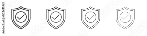 Protection icon outlines - vector simple illustration