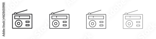 Radio icon outlines - vector simple illustration