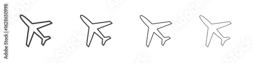 Plane icon outlines - vector simple illustration