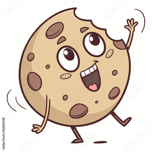 Cheerful Cookie Mascot: An adorable, cartoon cookie character springs to life, showcasing its delightful features and expressive gestures