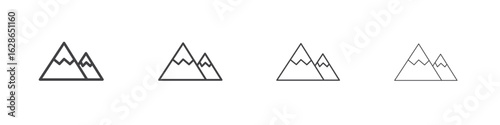 Mountain icon outlines - vector simple illustration