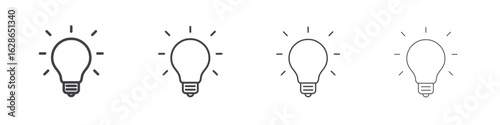 Idea icon outlines - vector simple illustration