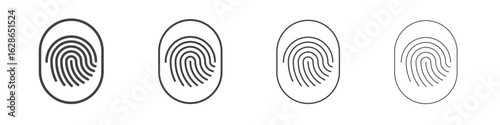Fingerprint icon outlines - vector simple illustration