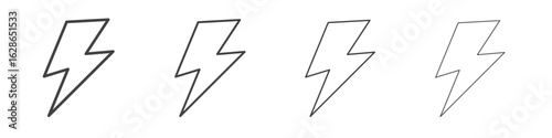 Flash icon outlines - vector simple illustration