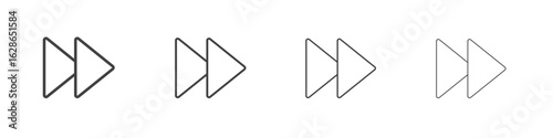 Fast forward icon outlines - vector simple illustration