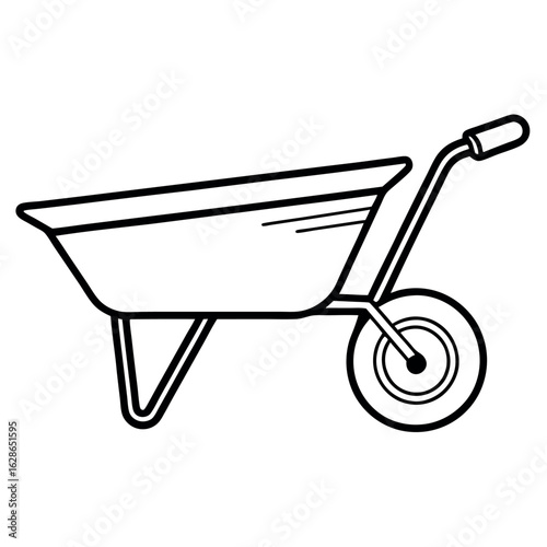 Art of wheelbarrow isolated on white background
