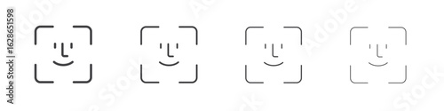 Face id icon outlines - vector simple illustration