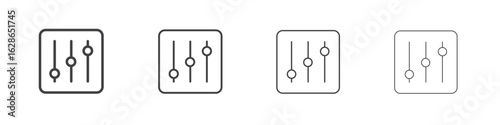 Equalizer icon outlines - vector simple illustration