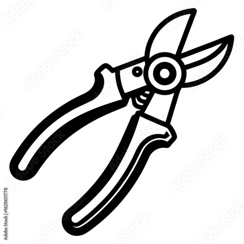 Art of gardening shears isolated on white background