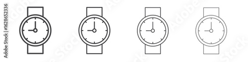 Watch icon outlines - vector simple illustration