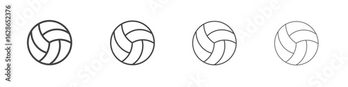 Volley ball icon outlines - vector simple illustration