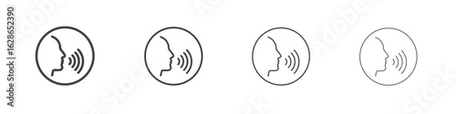 Voice icon outlines - vector simple illustration