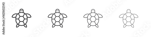 Tortoise icon outlines - vector simple illustration