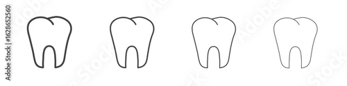 Tooth icon outlines - vector simple illustration