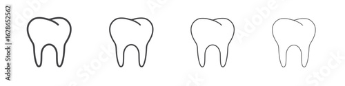 Tooth icon outlines - vector simple illustration