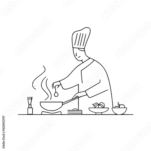 Chef cooking food preparation restaurant kitchen cuisine culinary chef hat professional chef cooking skills