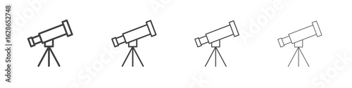 Telescope icon outlines - vector simple illustration