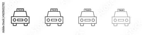 Taxi icon outlines - vector simple illustration