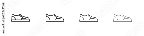 Shoes icon outlines - vector simple illustration