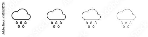Rain icon outlines - vector simple illustration