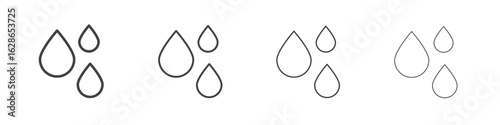 Raindrops icon outlines - vector simple illustration