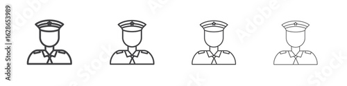 Police icon outlines - vector simple illustration