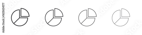 Pie chart icon outlines - vector simple illustration