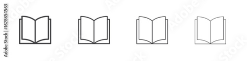 open book icon outlines - vector simple illustration