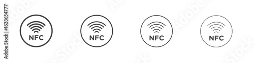 NFC icon outlines - vector simple illustration