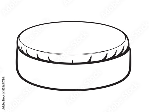Clean Pouf Illustration with Modern Line Art Style