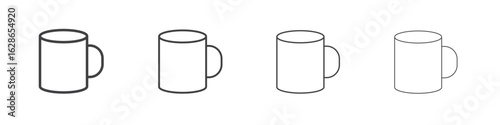 Mug icon outlines - vector simple illustration