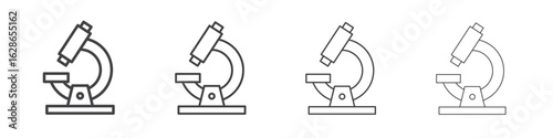 Microscope icon outlines - vector simple illustration