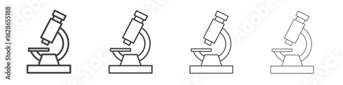 Microscope icon outlines - vector simple illustration