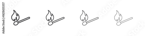 Matches icon outlines - vector simple illustration