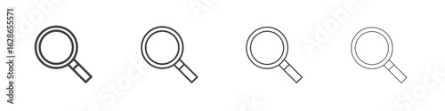 Loupe icon outlines - vector simple illustration